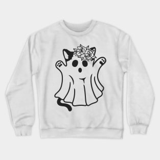 Funny Boo Ghost Cat Halloween Crewneck Sweatshirt